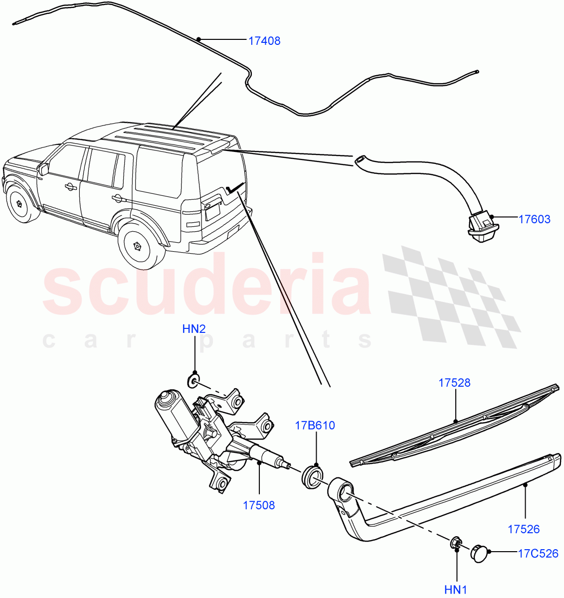 Rear Window Wiper And Washer ((V) FROMAA000001) of Land Rover Land Rover Discovery 4 (2010-2016) [5.0 OHC SGDI NA V8 Petrol]