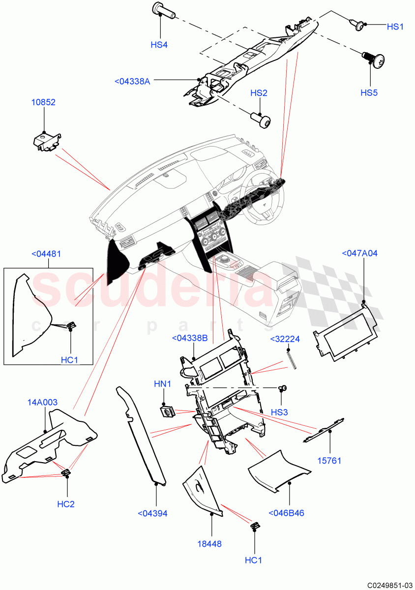 Instrument Panel (Lower, External) (Halewood (UK)) ((V) TOKH999999) of Land Rover Land Rover Discovery Sport (2015+) [2.0 Turbo Petrol GTDI]