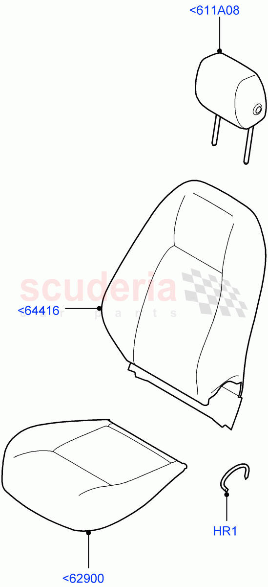 Front Seat Covers (Grained Cloth, Itatiaia (Brazil)) ((V) FROMGT000001) of Land Rover Land Rover Discovery Sport (2015+) [2.0 Turbo Diesel AJ21D4]
