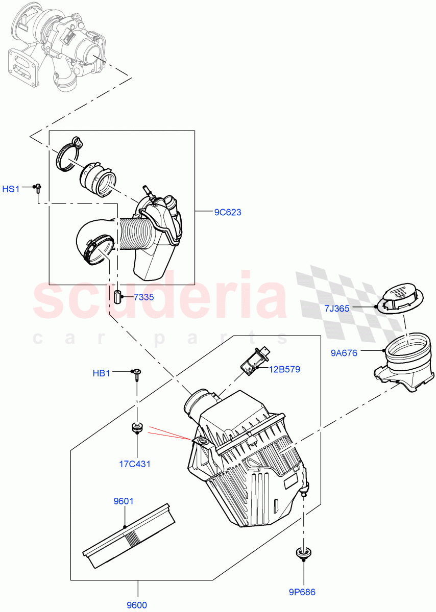 Air Cleaner (1.5L AJ20P3 Petrol High, 8 Speed Automatic Trans 8G30, Changsu (China), 1.5L AJ20P3 Petrol High PHEV) of Land Rover Land Rover Discovery Sport (2015+) [1.5 I3 Turbo Petrol AJ20P3]