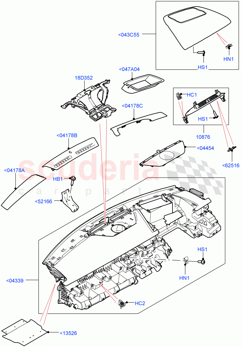 Instrument Panel(External Components, Upper)(Head Up Display) of Land Rover Land Rover Range Rover Velar (2017+) [5.0 OHC SGDI SC V8 Petrol]