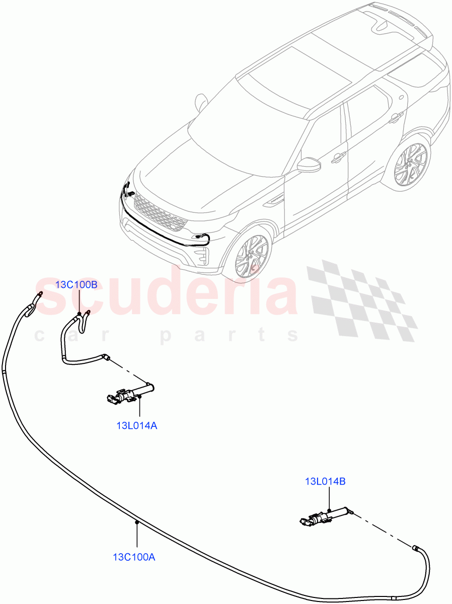 Headlamp Washer(Nitra Plant Build)(With Headlamp Power Wash)((V)FROMK2000001) of Land Rover Land Rover Discovery 5 (2017+) [3.0 I6 Turbo Petrol AJ20P6]