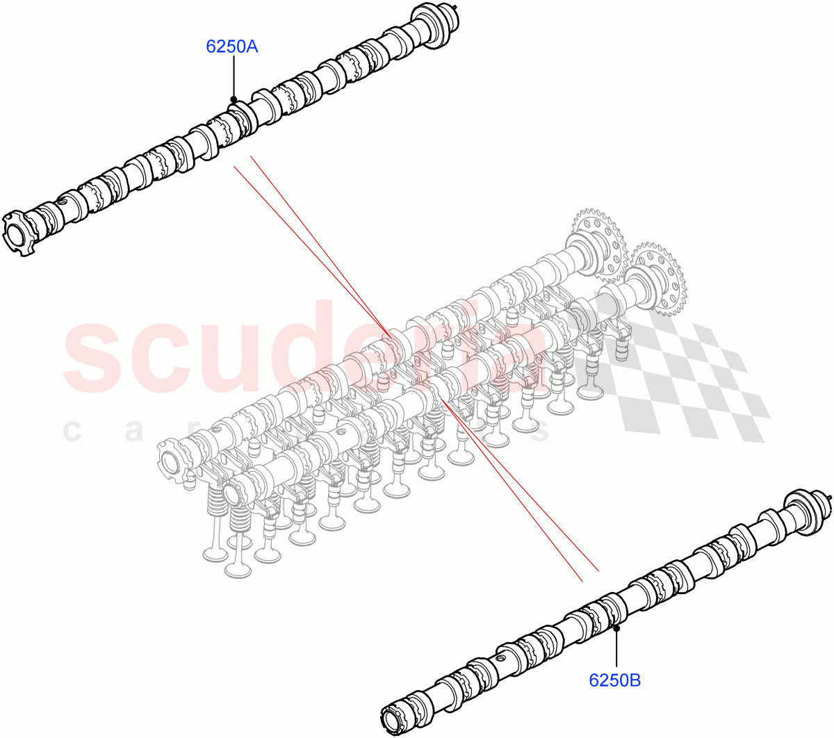 Camshaft(Nitra Plant Build)(3.0L AJ20D6 Diesel High)((V)FROMM2000001) of Land Rover Land Rover Discovery 5 (2017+) [3.0 I6 Turbo Diesel AJ20D6]