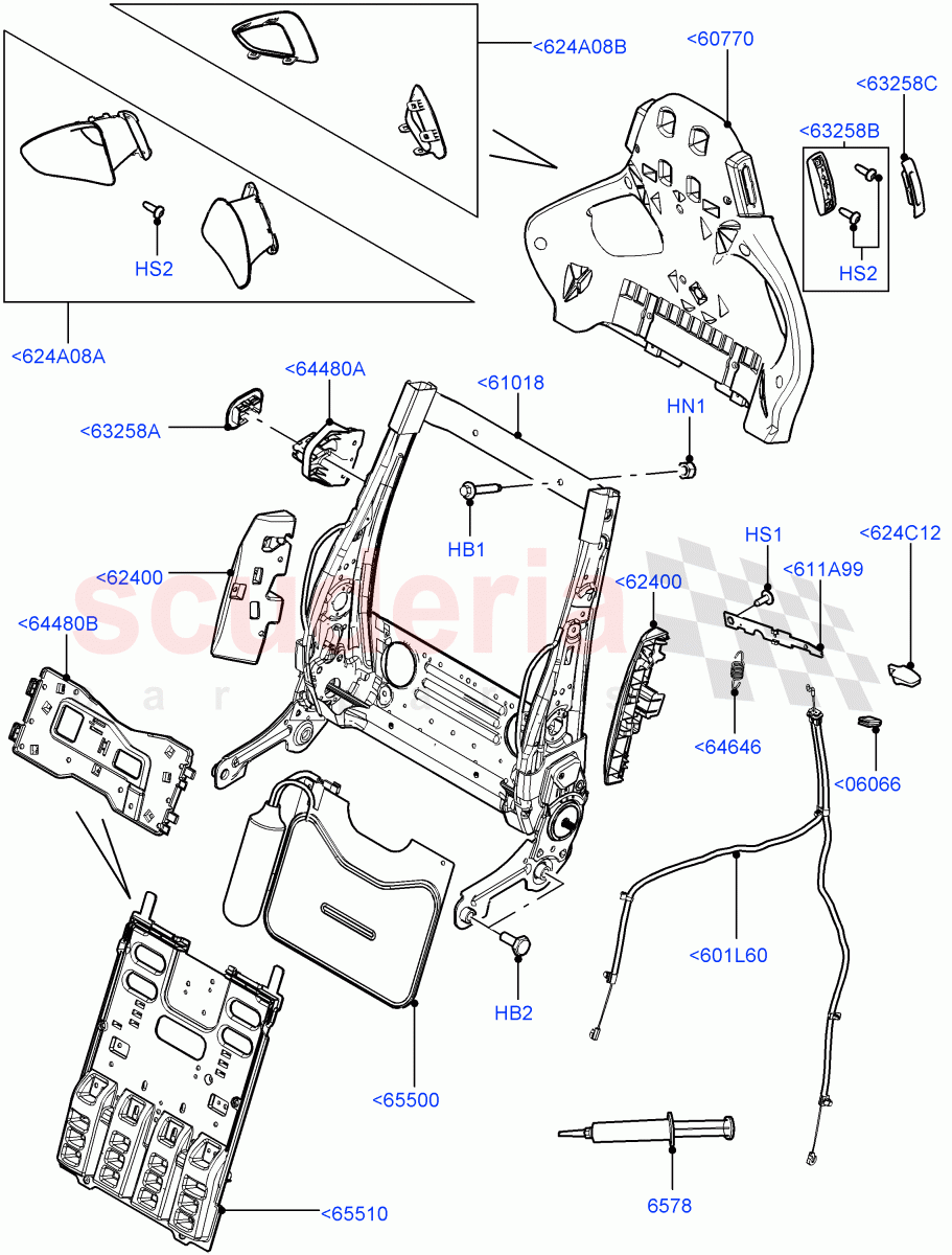 Front Seat Back (Halewood (UK), Seat - Premium, Passenger Seat-Premium) ((V) TOFH999999) of Land Rover Land Rover Range Rover Evoque (2012-2018) [2.0 Turbo Diesel]
