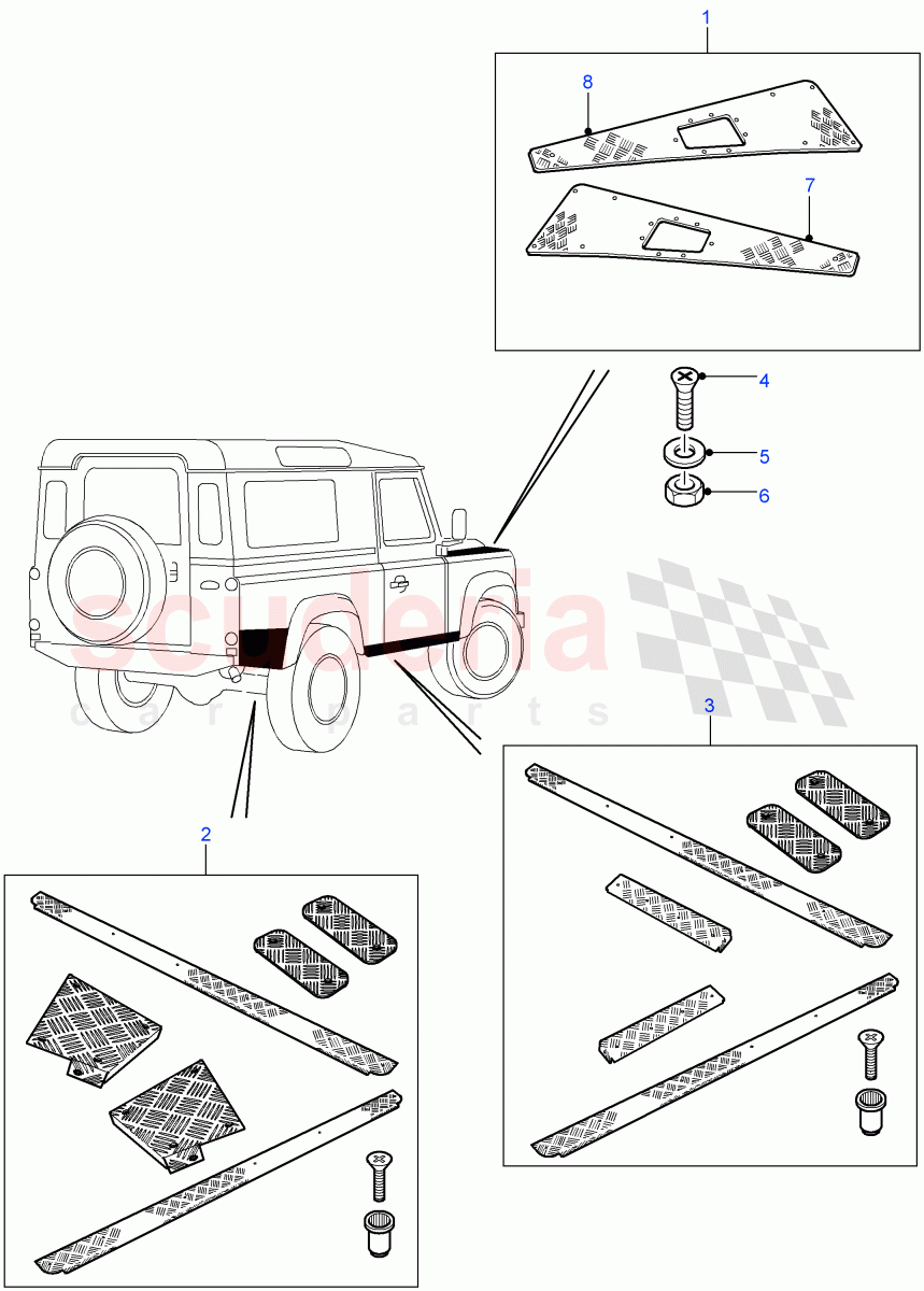 Chequer Plates((V)FROM7A000001) of Land Rover Land Rover Defender (2007-2016)