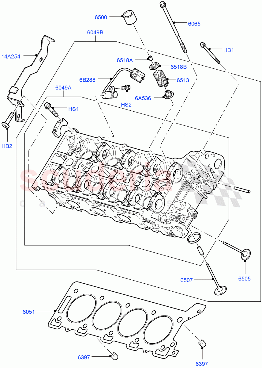 Cylinder Head(AJ Petrol 4.4 V8 EFI (220KW)) of Land Rover Land Rover Range Rover Sport (2005-2009) [4.4 AJ Petrol V8]