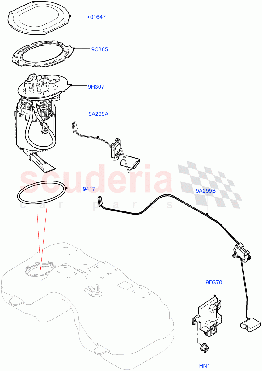 Fuel Pump And Sender Unit (1.5L AJ20P3 Petrol High, Halewood (UK)) ((V) FROMMH000001) of Land Rover Land Rover Range Rover Evoque (2019+) [1.5 I3 Turbo Petrol AJ20P3]