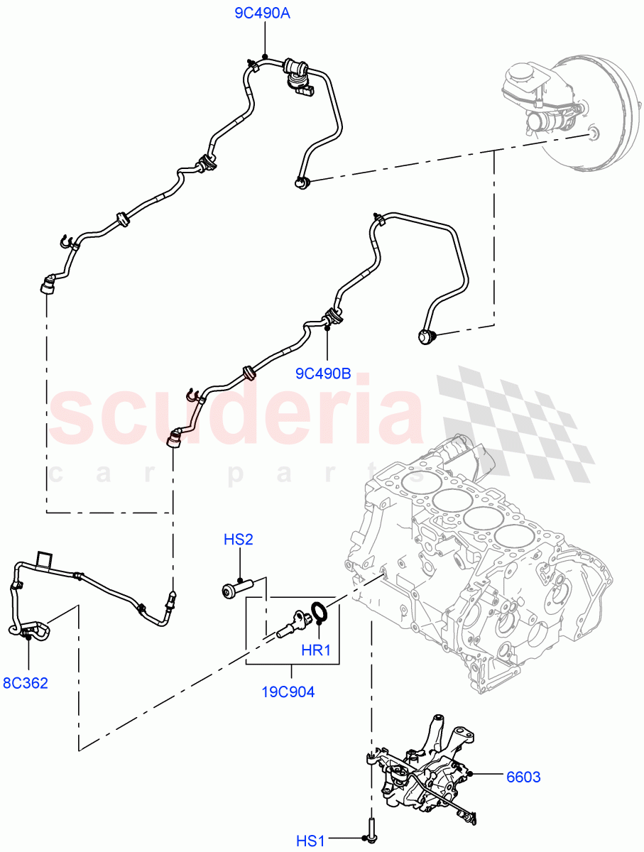 Vacuum Control And Air Injection(2.0L I4 Mid DOHC AJ200 Petrol,LHD,2.0L I4 High DOHC AJ200 Petrol,2.0L I4 Mid AJ200 Petrol E100)((V)FROMJH000001) of Land Rover Land Rover Discovery Sport (2015+) [2.0 Turbo Petrol AJ200P]