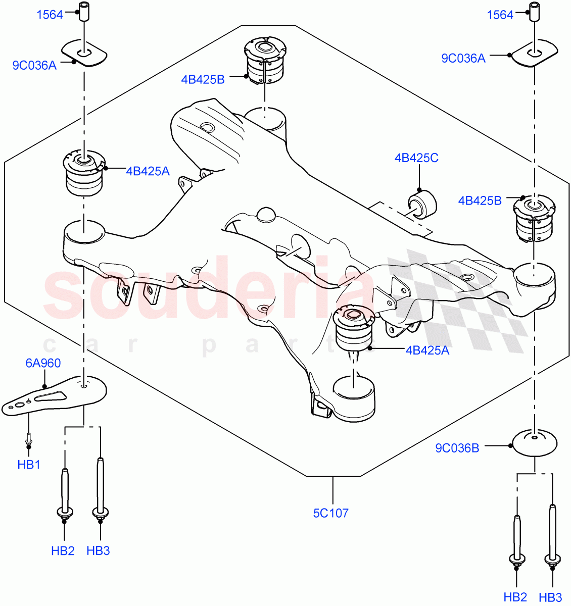 Rear Cross Member & Stabilizer Bar(Crossmember) of Land Rover Land Rover Range Rover (2012-2021) [3.0 DOHC GDI SC V6 Petrol]