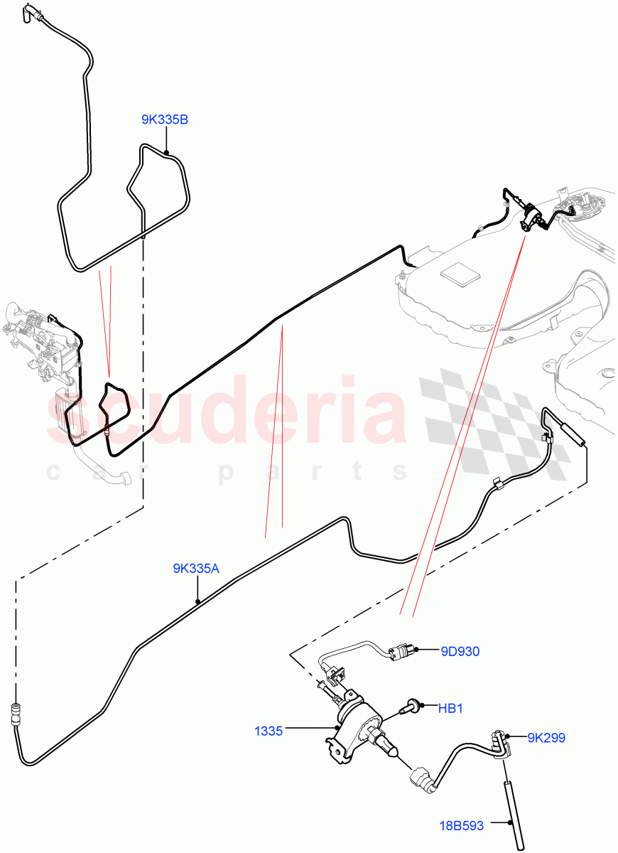 Auxiliary Fuel Fired Pre-Heater(Heater Fuel Supply)(With Fuel Fired Heater)((V)TOHA999999) of Land Rover Land Rover Range Rover (2012-2021) [5.0 OHC SGDI NA V8 Petrol]