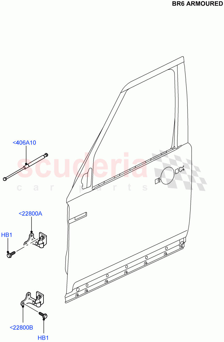 Front Doors, Hinges & Weatherstrips (With B6 Level Armouring) ((V) FROMAA000001) of Land Rover Land Rover Discovery 4 (2010-2016) [4.0 Petrol V6]
