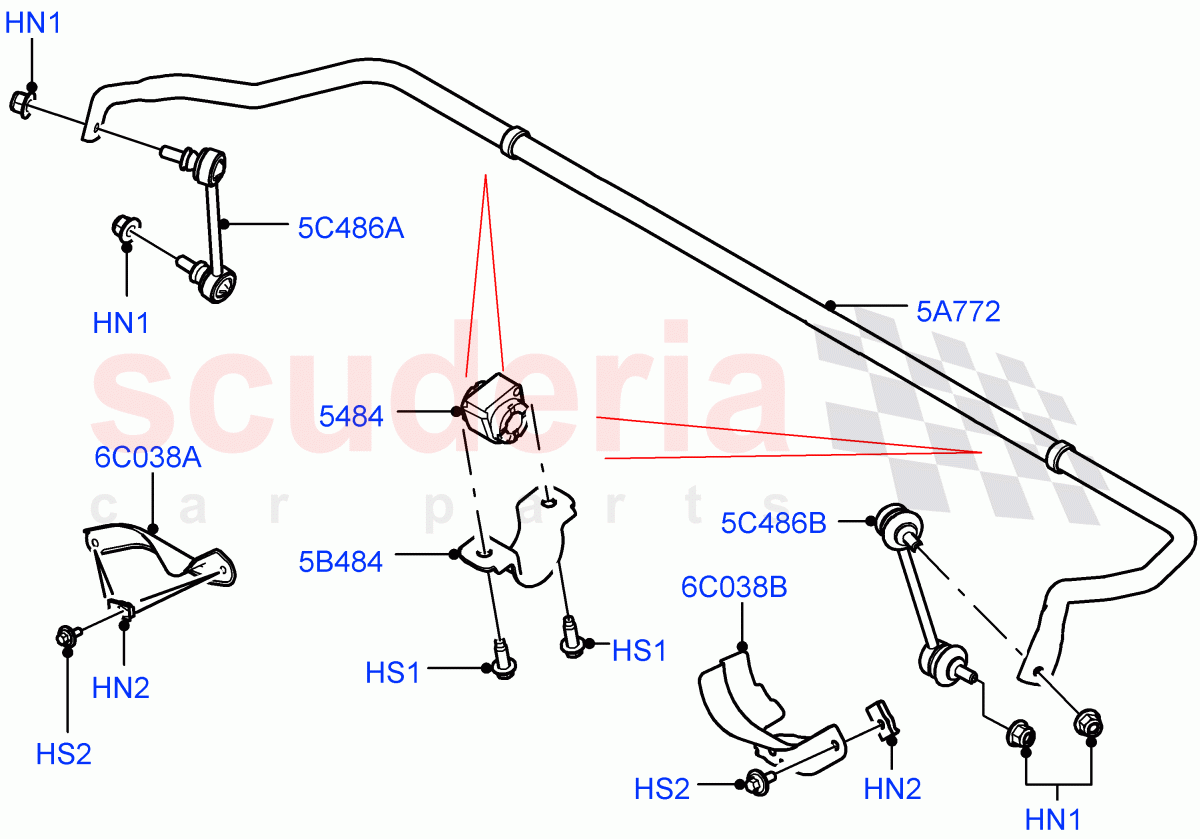 Rear Cross Member & Stabilizer Bar(Stabilizer Bar)(Halewood (UK))((V)TOKH999999) of Land Rover Land Rover Discovery Sport (2015+) [2.0 Turbo Petrol GTDI]