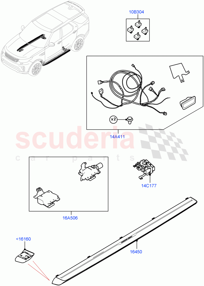 Side Steps And Tubes(Nitra Plant Build, Power Deployable)((V)FROMK2000001) of Land Rover Land Rover Discovery 5 (2017+) [3.0 Diesel 24V DOHC TC]