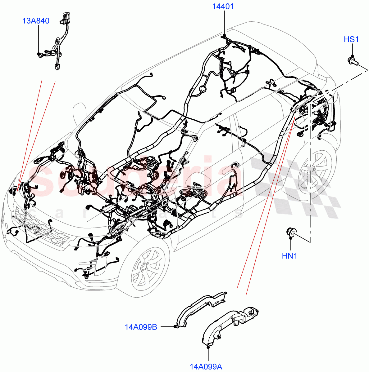 Main Harness(Changsu (China)) of Land Rover Land Rover Range Rover Evoque (2019+) [2.0 Turbo Diesel AJ21D4]