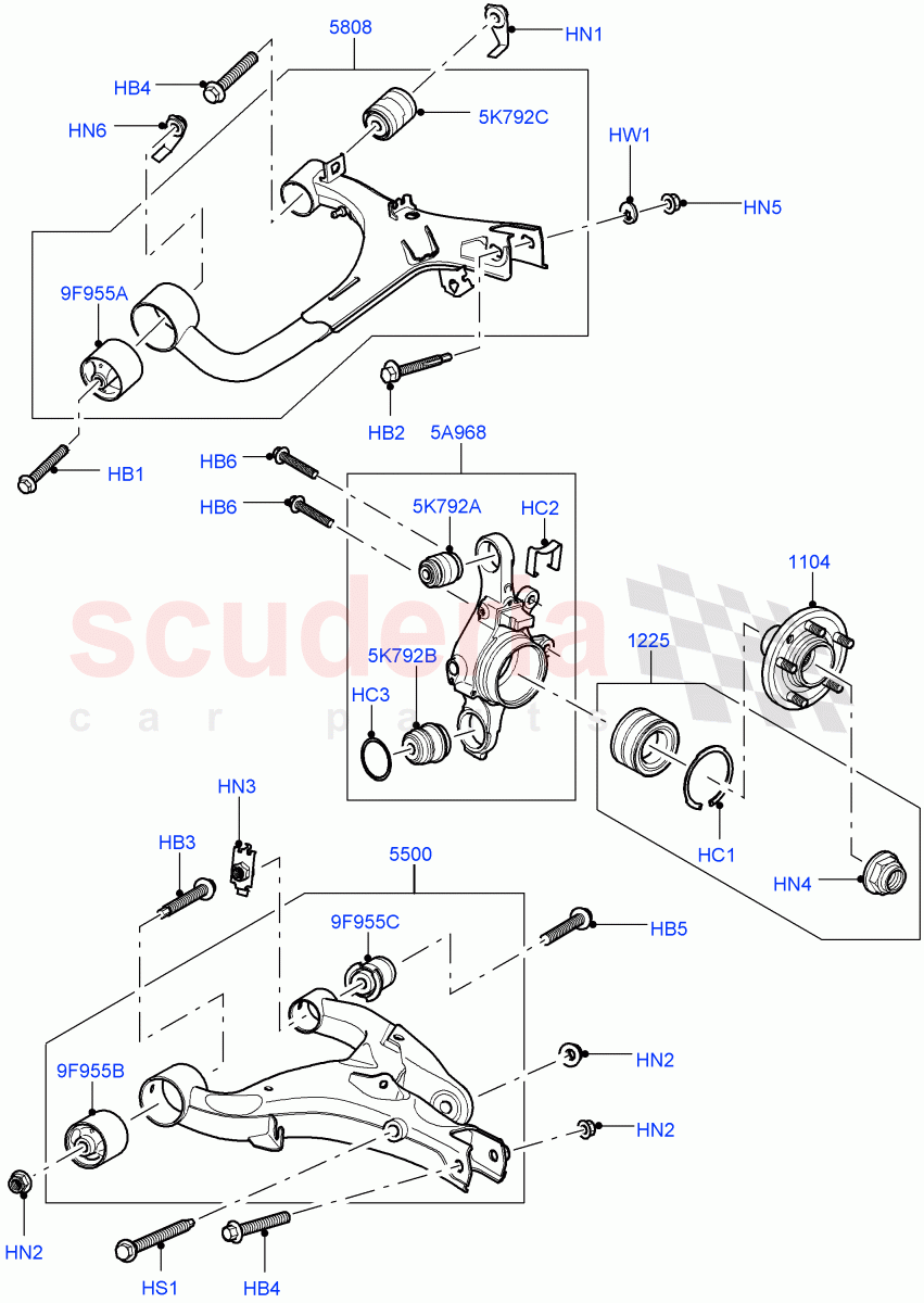 Rear Knuckle And Suspension Arms ((V) TO9A999999) of Land Rover Land Rover Range Rover Sport (2005-2009) [3.6 V8 32V DOHC EFI Diesel]