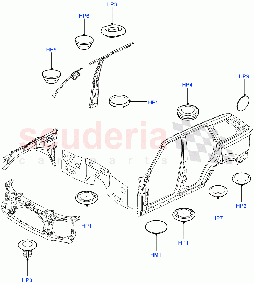 Plugs - Body (Front) ((V) TO9A999999) of Land Rover Land Rover Range Rover Sport (2005-2009) [4.4 AJ Petrol V8]