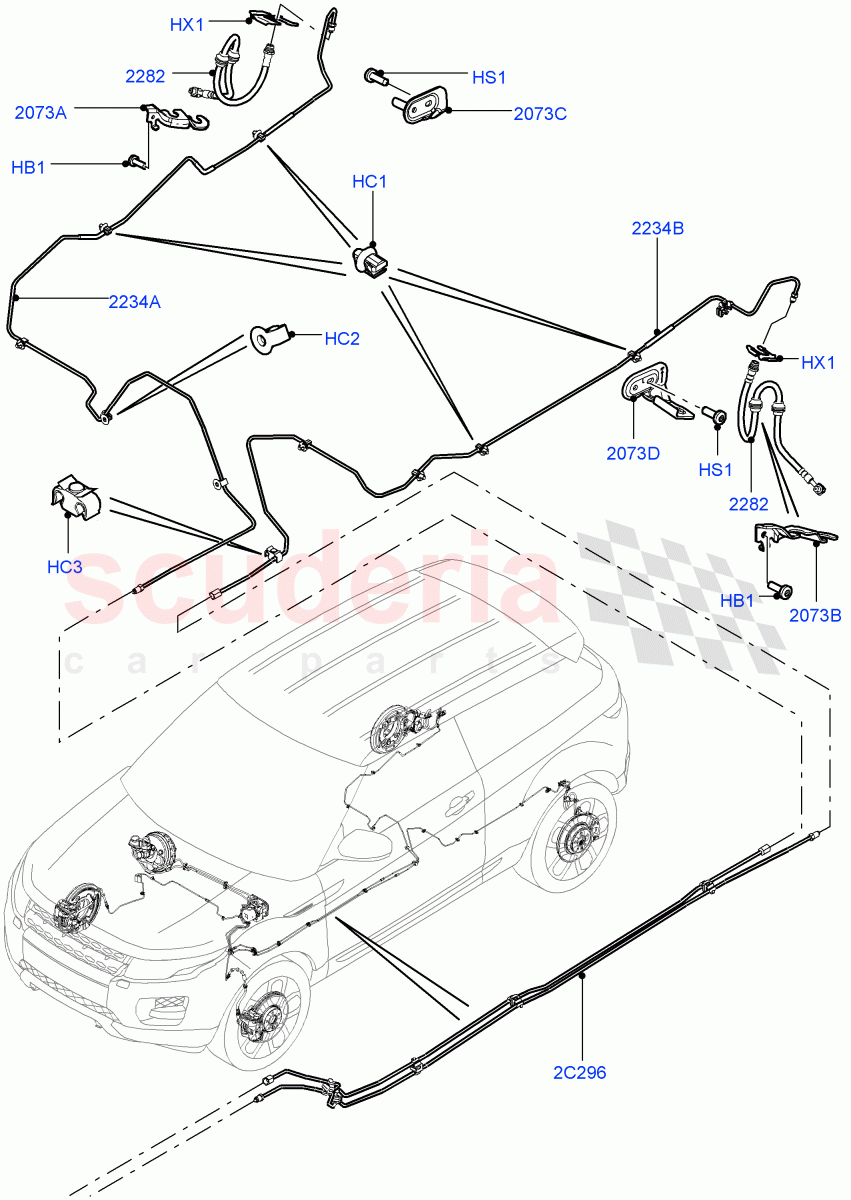 Rear Brake Pipes (Changsu (China)) ((V) FROMEG000001) of Land Rover Land Rover Range Rover Evoque (2012-2018) [2.0 Turbo Diesel]