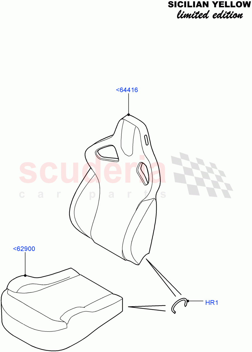 Front Seat Covers(Sicilian Yellow Limited Edition,Halewood (UK))((V)FROMDH000001) of Land Rover Land Rover Range Rover Evoque (2012-2018) [2.0 Turbo Petrol AJ200P]