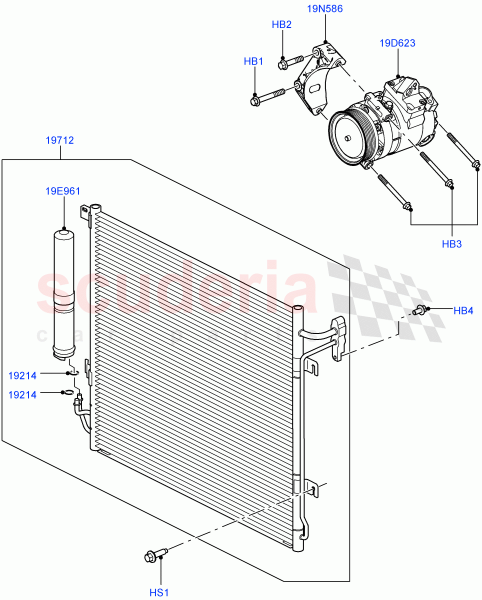 Air Conditioning Condensr/Compressr (3.6L V8 32V DOHC EFi Diesel Lion) ((V) FROMAA000001) of Land Rover Land Rover Range Rover Sport (2010-2013) [5.0 OHC SGDI NA V8 Petrol]