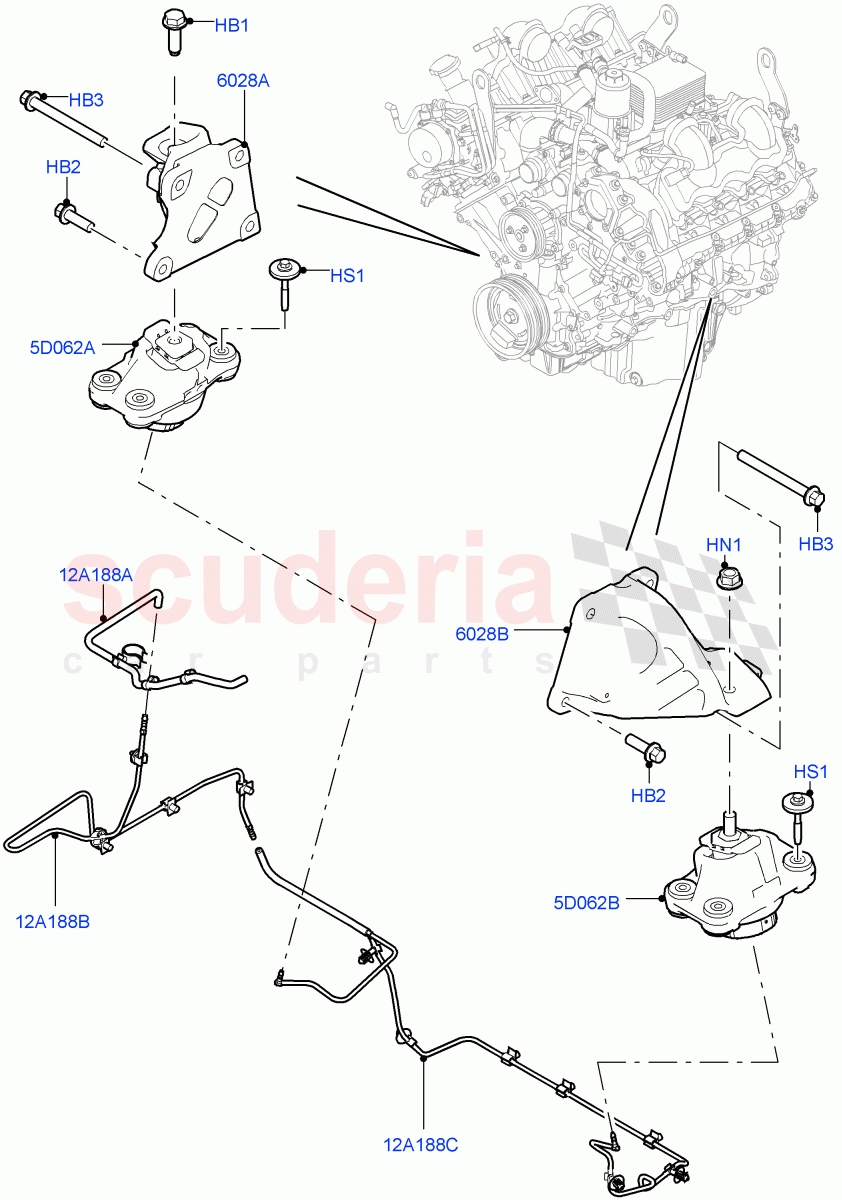 Engine Mounting(4.4L DOHC DITC V8 Diesel) of Land Rover Land Rover Range Rover (2012-2021) [2.0 Turbo Petrol GTDI]