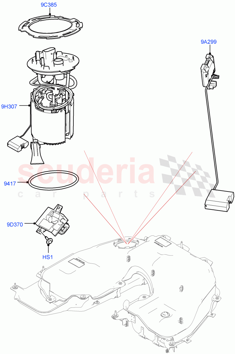 Fuel Pump And Sender Unit (Nitra Plant Build) (3.0L AJ20P6 Petrol High) of Land Rover Land Rover Defender (2020+) [3.0 I6 Turbo Petrol AJ20P6]