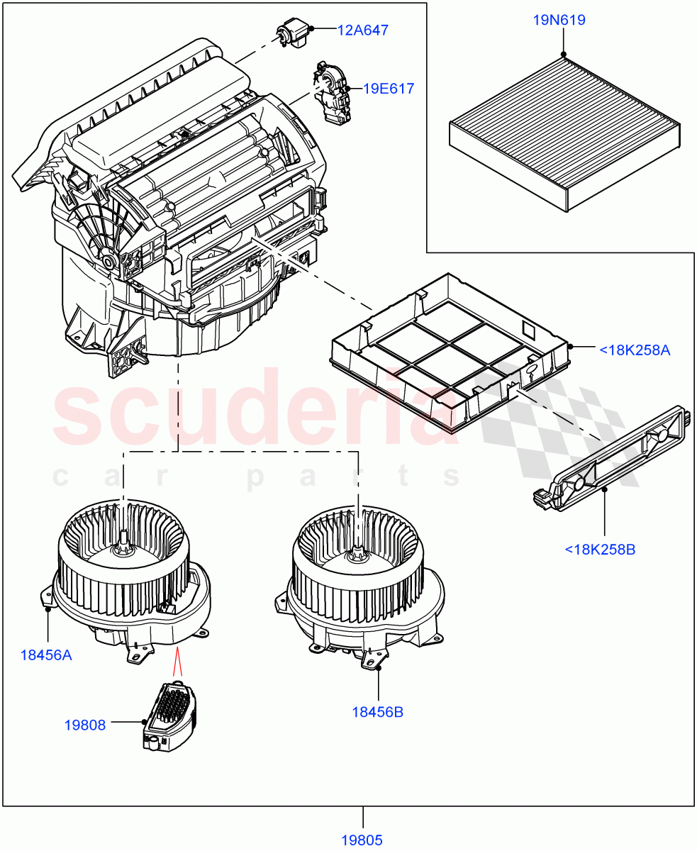 Heater/Air Con Blower And Compnts(Nitra Plant Build)((V)FROML2426463) of Land Rover Land Rover Discovery 5 (2017+) [2.0 Turbo Diesel]