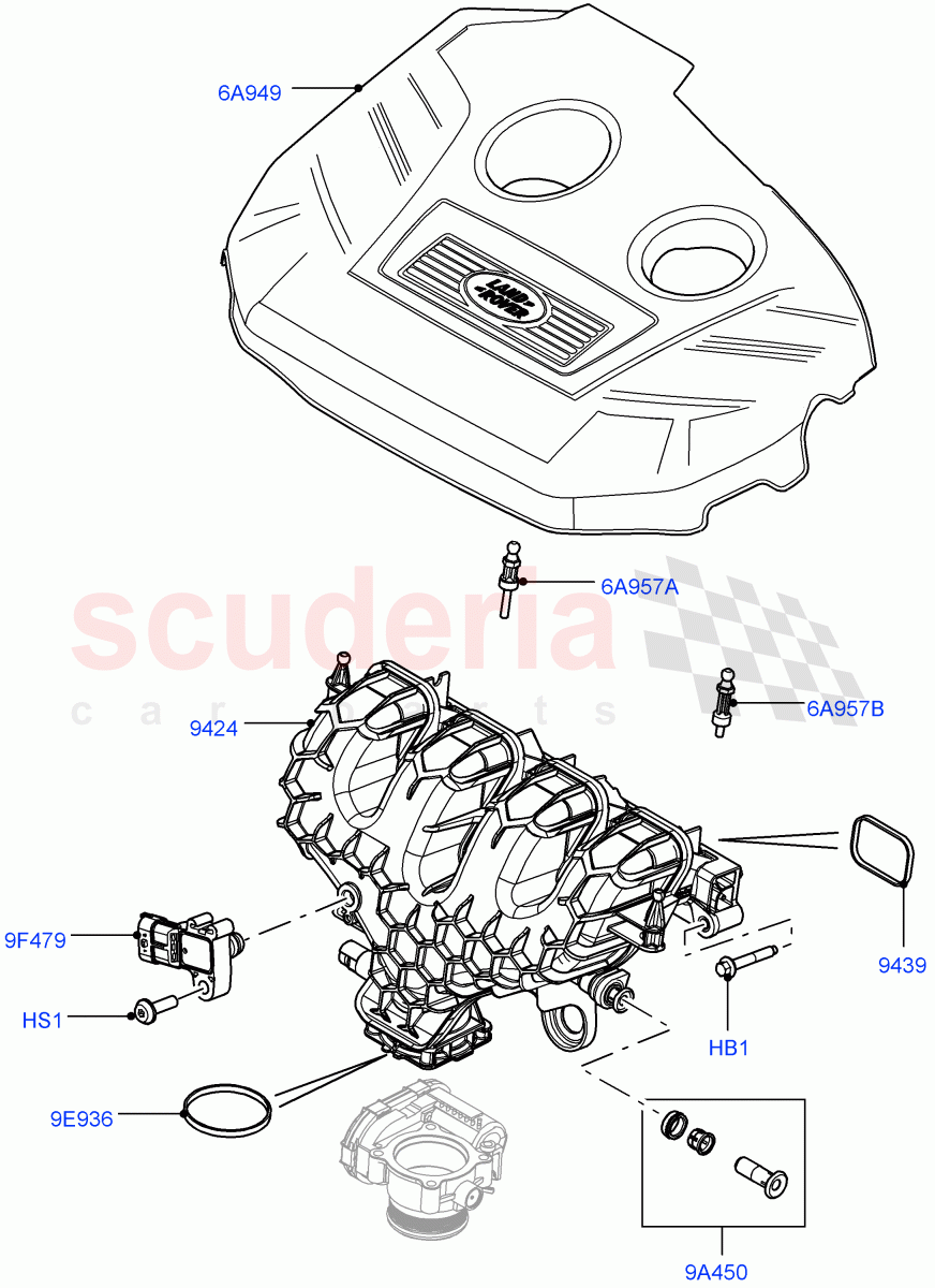 Inlet Manifold(2.0L 16V TIVCT T/C 240PS Petrol,Changsu (China))((V)FROMEG000001) of Land Rover Land Rover Range Rover Evoque (2012-2018) [2.0 Turbo Petrol GTDI]