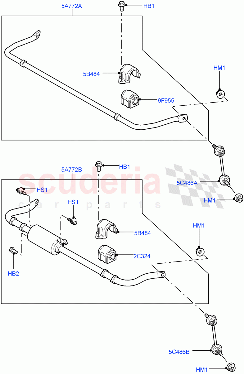 Rear Cross Member & Stabilizer Bar ((V) FROMAA000001) of Land Rover Land Rover Range Rover Sport (2010-2013) [5.0 OHC SGDI NA V8 Petrol]