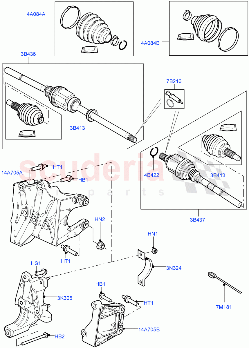 Drive Shaft - Front Axle Drive(Halewood (UK)) of Land Rover Land Rover Range Rover Evoque (2012-2018) [2.0 Turbo Petrol AJ200P]