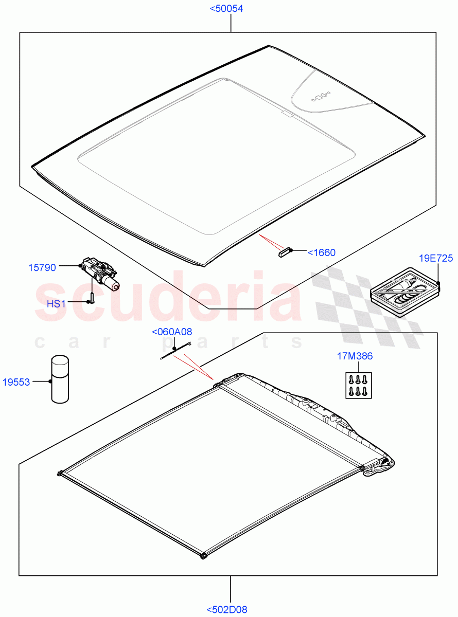 Panoramic Glass Roof(With Roof Conversion-Panorama Roof,Halewood (UK)) of Land Rover Land Rover Range Rover Evoque (2019+) [2.0 Turbo Diesel AJ21D4]