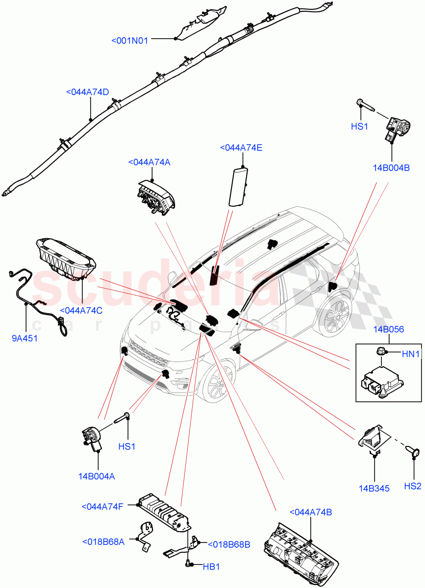 Airbag System (Changsu (China)) ((V) FROMFG000001) of Land Rover Land Rover Discovery Sport (2015+) [2.2 Single Turbo Diesel]