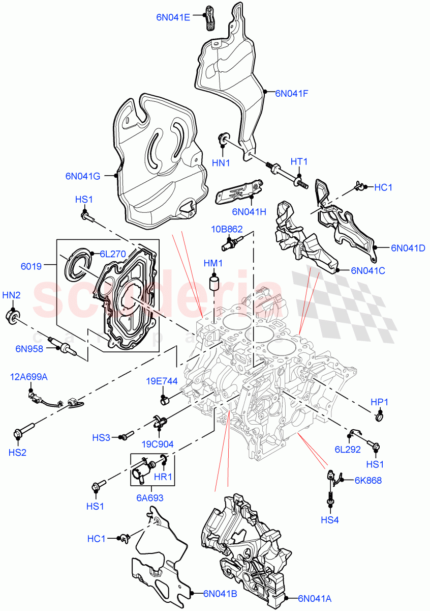 Cylinder Block And Plugs (1.5L AJ20P3 Petrol High, Changsu (China)) of Land Rover Land Rover Discovery Sport (2015+) [1.5 I3 Turbo Petrol AJ20P3]
