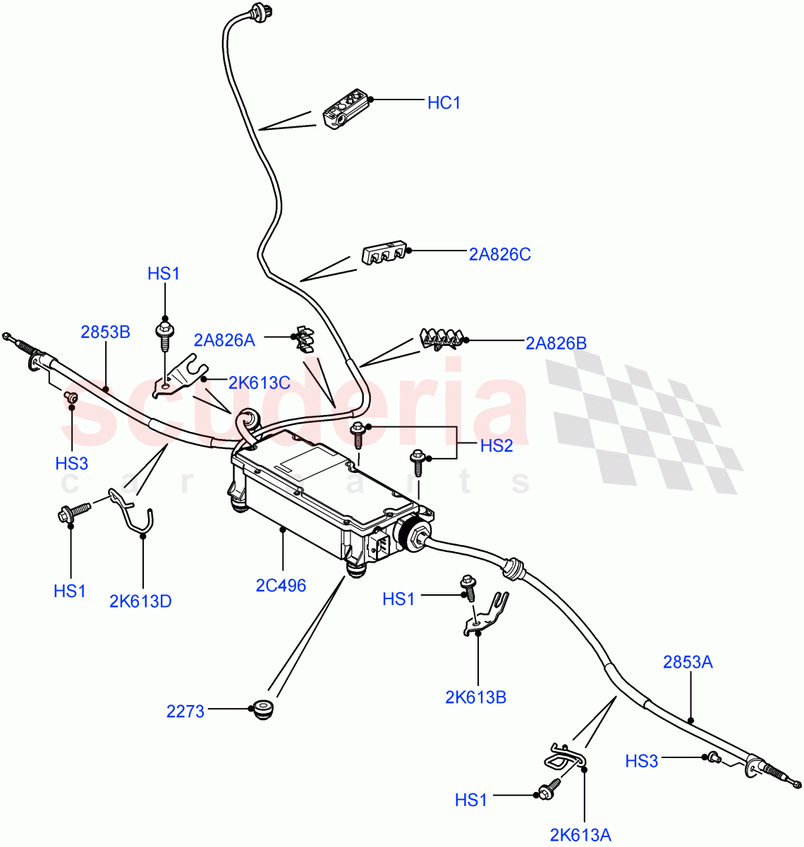 Parking Brake (Electric Parking Brake Actuator And Cables) ((V) FROMAA000001) of Land Rover Land Rover Range Rover (2010-2012) [5.0 OHC SGDI NA V8 Petrol]