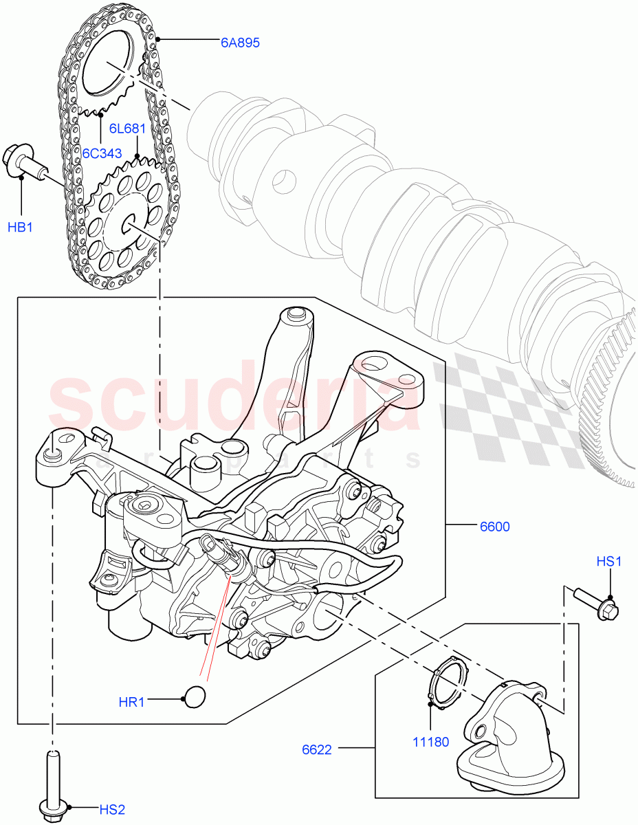 Oil Pump (1.5L AJ20P3 Petrol High PHEV, Halewood (UK)) ((V) FROMLH000001) of Land Rover Land Rover Range Rover Evoque (2019+) [1.5 I3 Turbo Petrol AJ20P3]