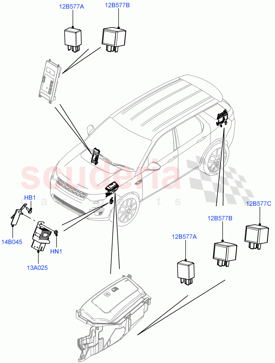 Relays (Halewood (UK)) of Land Rover Land Rover Discovery Sport (2015+) [2.0 Turbo Petrol AJ200P]