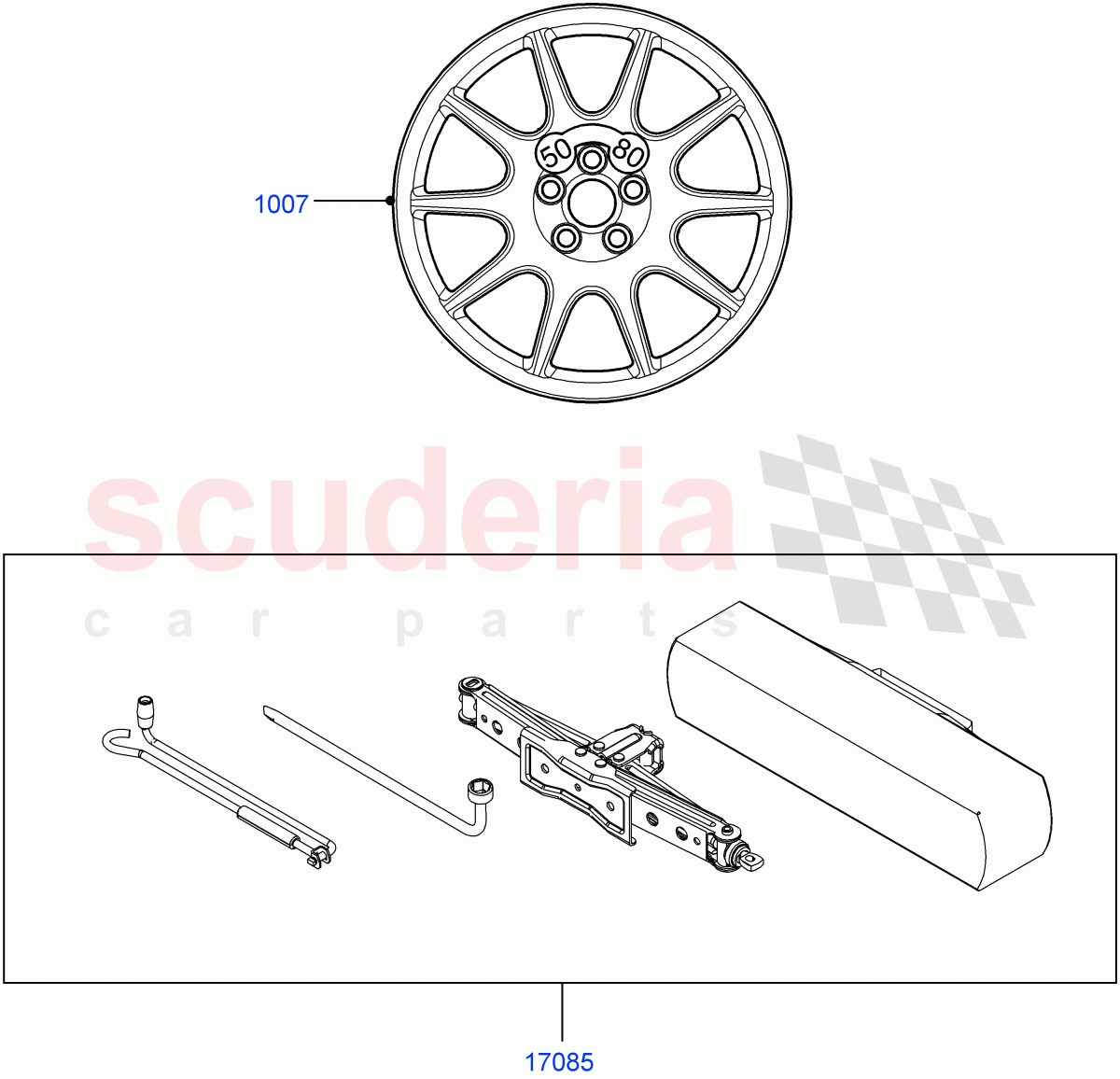 Accessory Wheels(Spare wheel kit) of Land Rover Land Rover Range Rover Sport (2014+) [3.0 Diesel 24V DOHC TC]