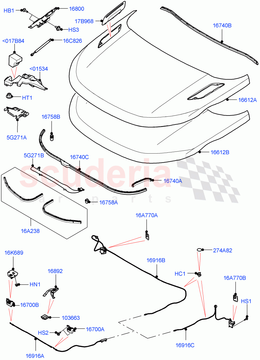 Hood And Related Parts(Itatiaia (Brazil)) of Land Rover Land Rover Range Rover Evoque (2019+) [2.0 Turbo Petrol AJ200P]