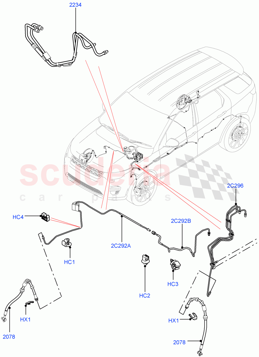 Front Brake Pipes (LHD, Halewood (UK)) ((V) TOKH999999) of Land Rover Land Rover Discovery Sport (2015+) [2.2 Single Turbo Diesel]