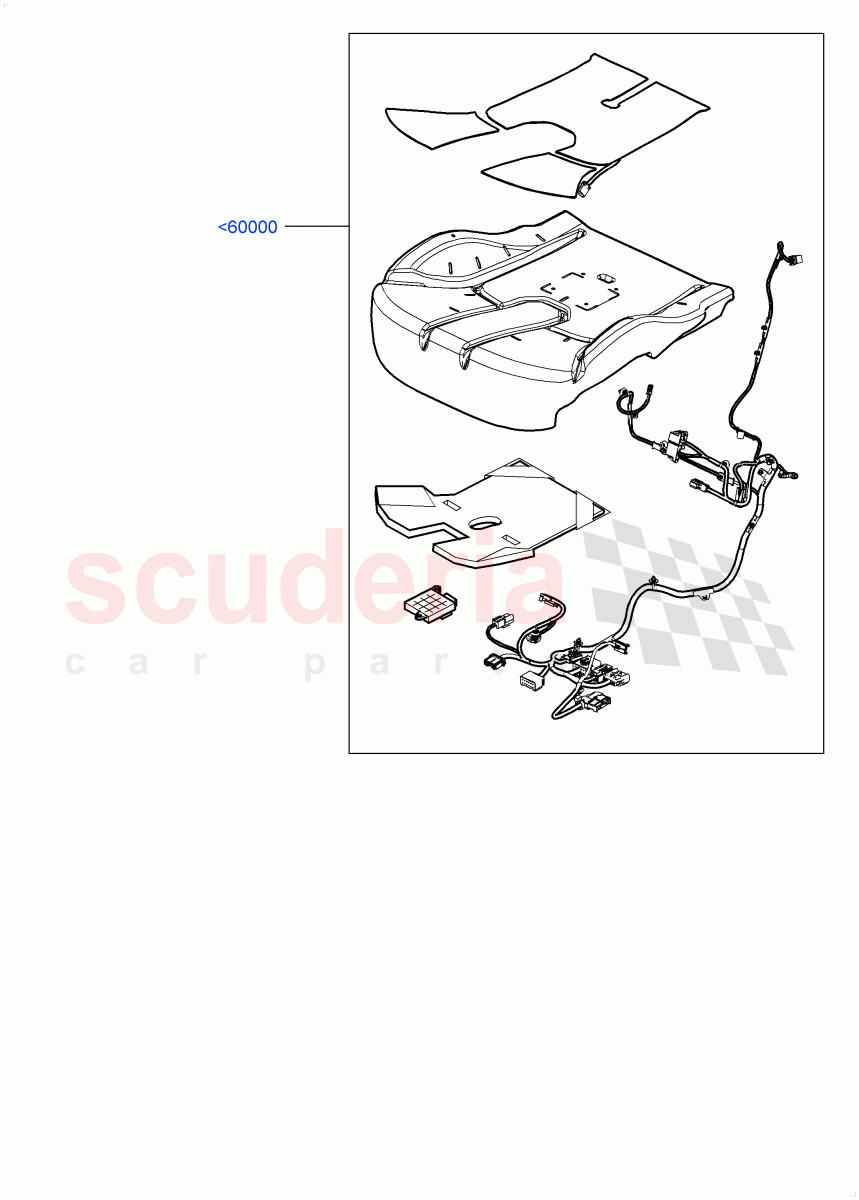 Front Seat Base (Sensors, For North America Only) ((+) "CDN/MEX/USA", Halewood (UK)) of Land Rover Land Rover Discovery Sport (2015+) [1.5 I3 Turbo Petrol AJ20P3]