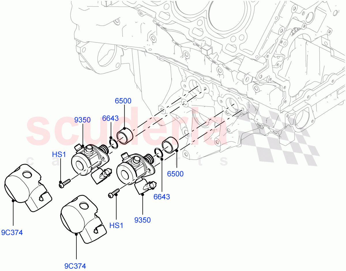 Fuel Injection Pump-Engine Mounted (5.0L OHC SGDI NA V8 Petrol - AJ133) ((V) FROMAA000001) of Land Rover Land Rover Discovery 4 (2010-2016) [5.0 OHC SGDI NA V8 Petrol]