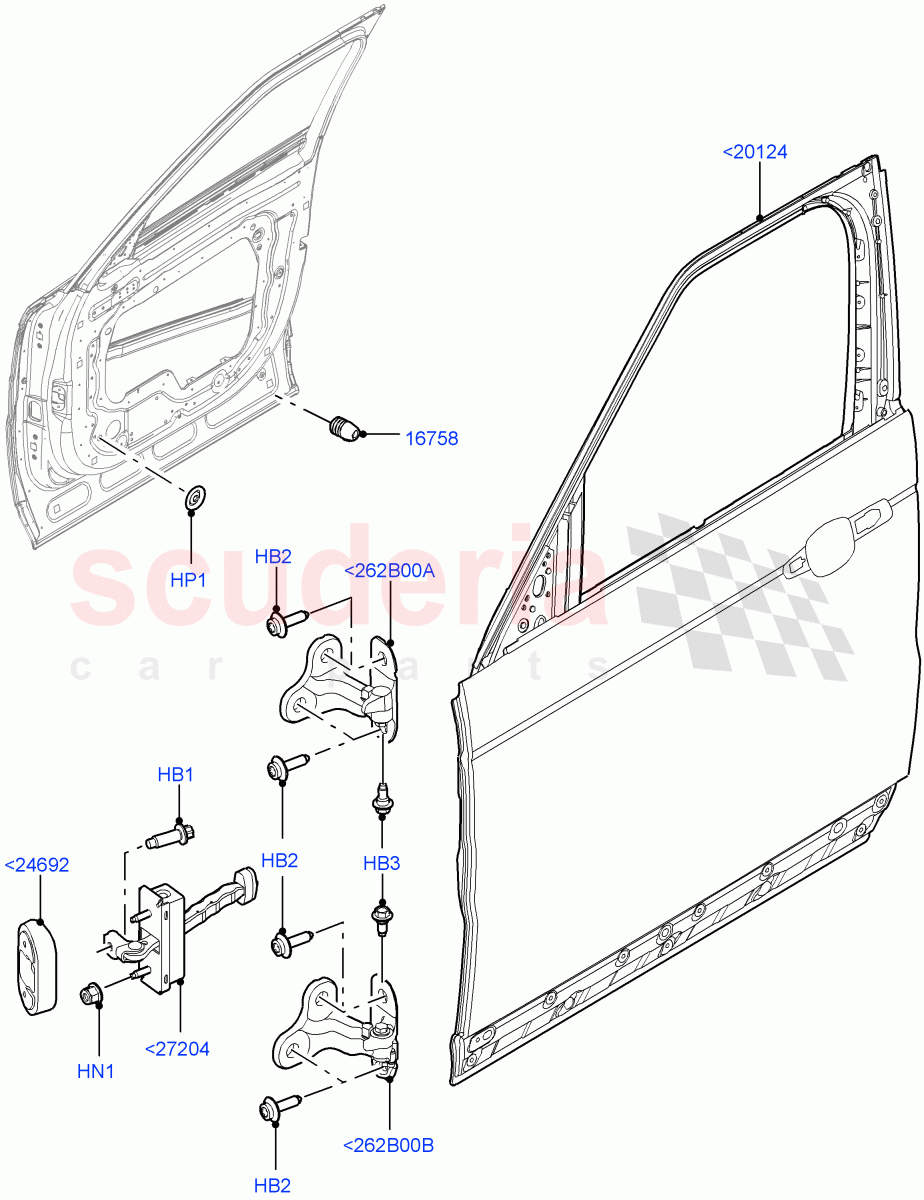 Front Doors, Hinges & Weatherstrips(Door And Fixings) of Land Rover Land Rover Range Rover Sport (2014+) [2.0 Turbo Diesel]