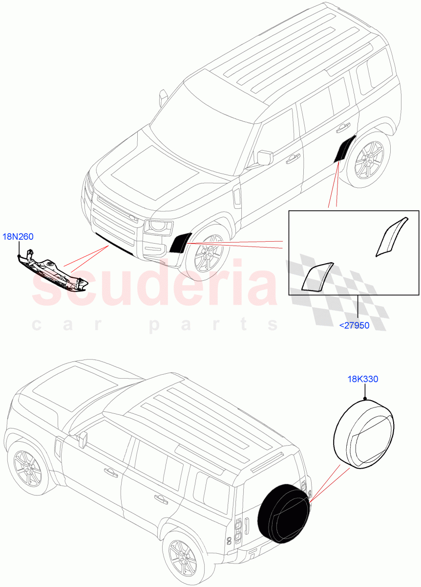 Exterior Body Protection of Land Rover Land Rover Defender (2020+) [2.0 Turbo Petrol AJ200P]