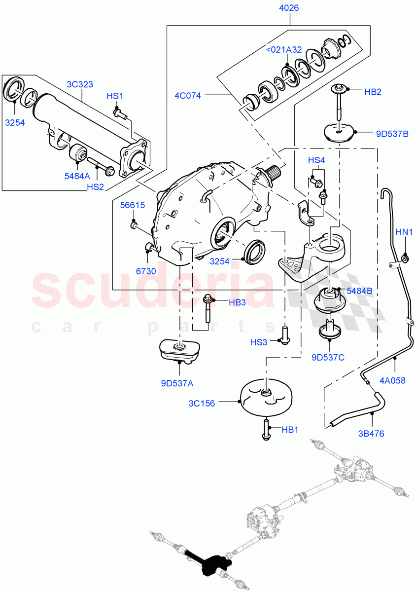 Front Axle Case(8 Speed Auto Trans ZF 8HP70 HEV 4WD) of Land Rover Land Rover Range Rover Sport (2014+) [3.0 I6 Turbo Diesel AJ20D6]