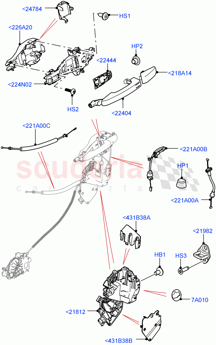 Front Door Lock Controls(Nitra Plant Build)((V)FROMK2000001) of Land Rover Land Rover Discovery 5 (2017+) [3.0 Diesel 24V DOHC TC]