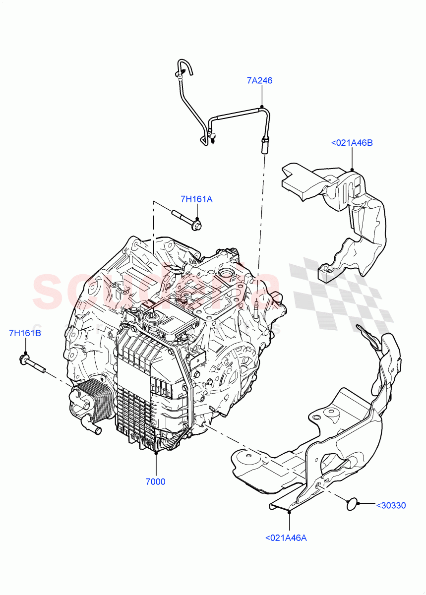 Auto Trans Assy & Speedometer Drive (1.5L AJ20P3 Petrol High PHEV, 8 Speed Automatic Trans 8G30, Halewood (UK), 1.5L AJ20P3 Petrol High) ((V) FROMLH000001) of Land Rover Land Rover Discovery Sport (2015+) [2.0 Turbo Petrol AJ200P]