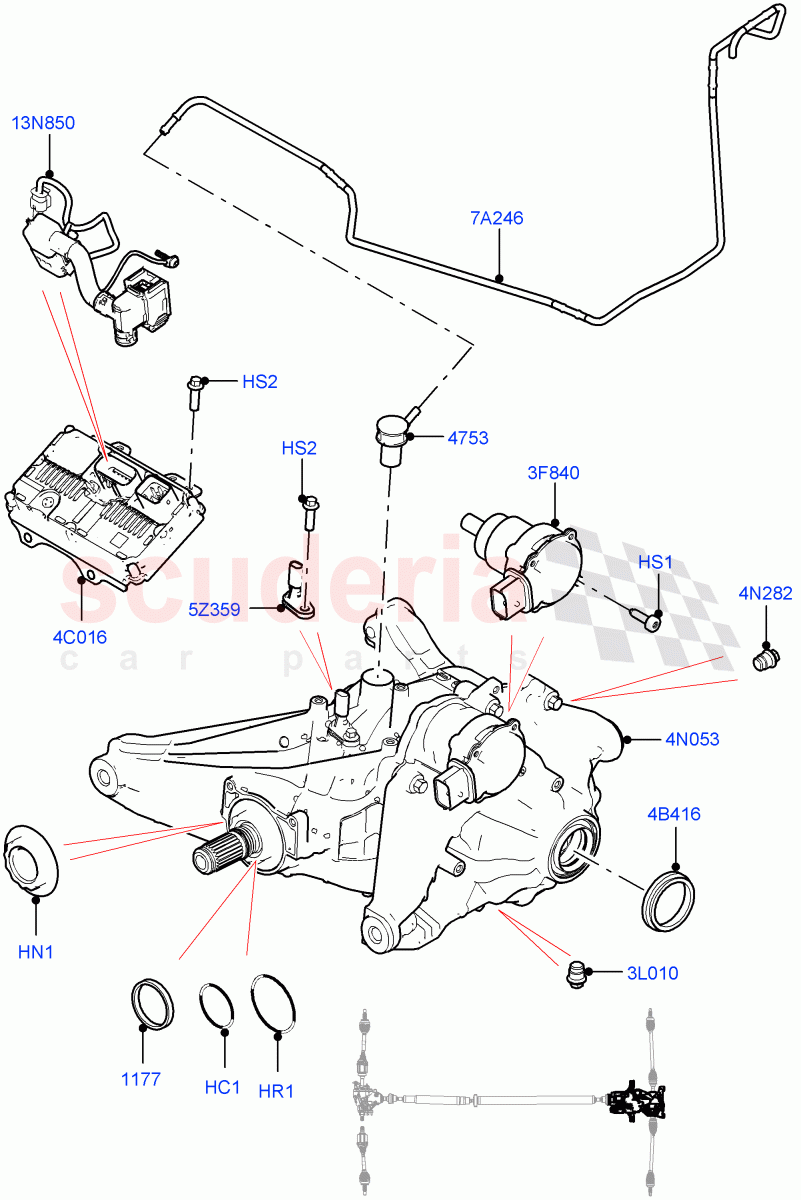 Rear Axle(Halewood (UK),Efficient Driveline,Less Electric Engine Battery,Electric Engine Battery-MHEV)((V)FROMLH000001) of Land Rover Land Rover Discovery Sport (2015+) [2.0 Turbo Petrol GTDI]