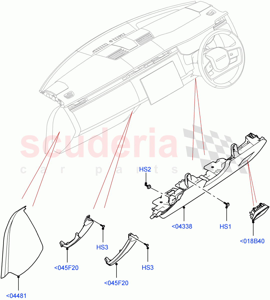 Instrument Panel (External Components, Lower) of Land Rover Land Rover Range Rover (2022+) [4.4 V8 Turbo Petrol NC10]