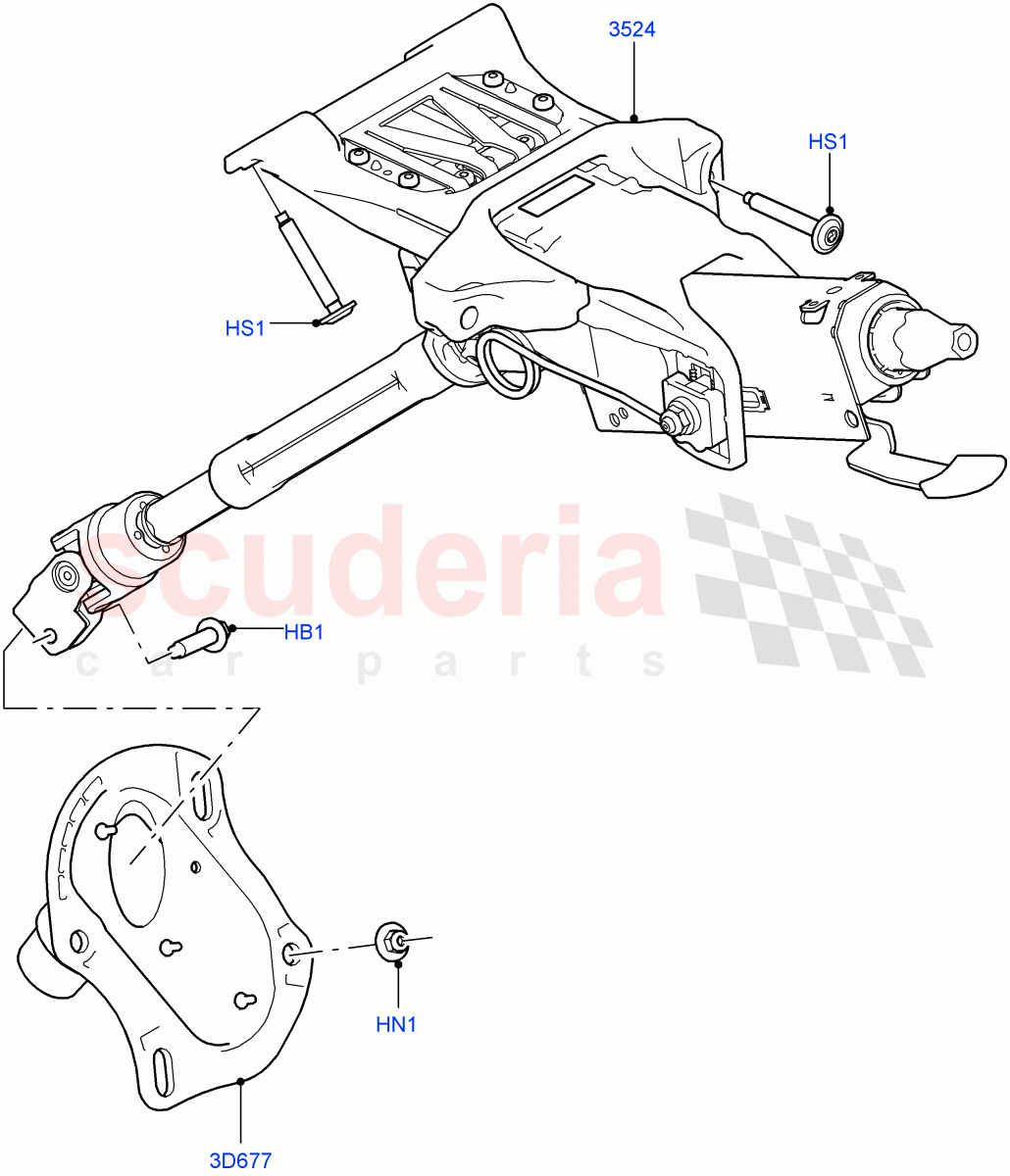 Steering Column(Itatiaia (Brazil))((V)FROMGT000001) of Land Rover Land Rover Discovery Sport (2015+) [1.5 I3 Turbo Petrol AJ20P3]