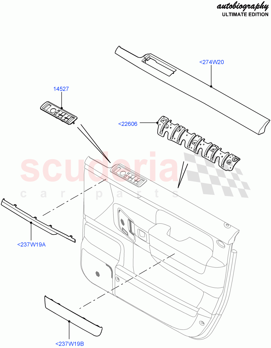Front Door Trim Installation (Autobiography Ultimate Edition) ((V) FROMBA344356) of Land Rover Land Rover Range Rover (2010-2012) [5.0 OHC SGDI NA V8 Petrol]