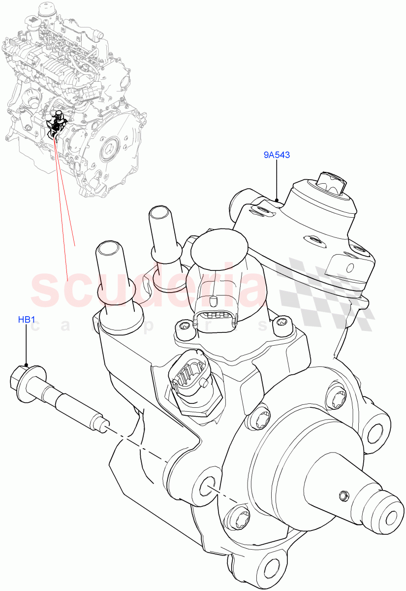 Fuel Injection Pump - Diesel (2.0L I4 DSL MID DOHC AJ200, Itatiaia (Brazil), 2.0L I4 DSL HIGH DOHC AJ200) ((V) FROMGT000001) of Land Rover Land Rover Range Rover Evoque (2012-2018) [2.0 Turbo Diesel]
